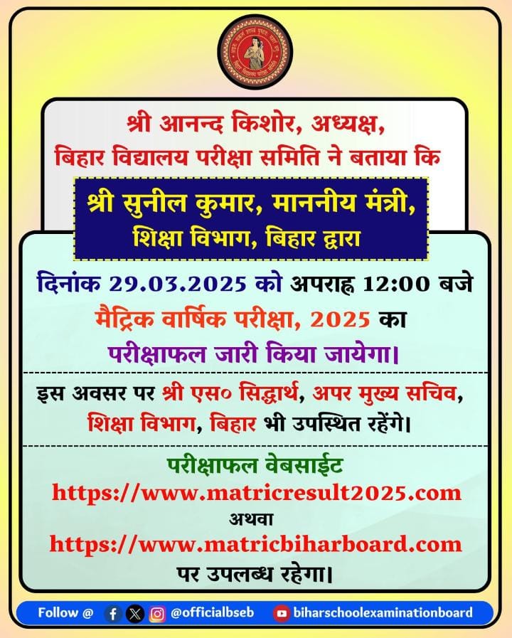 Bihar Board 10th Result 2025
